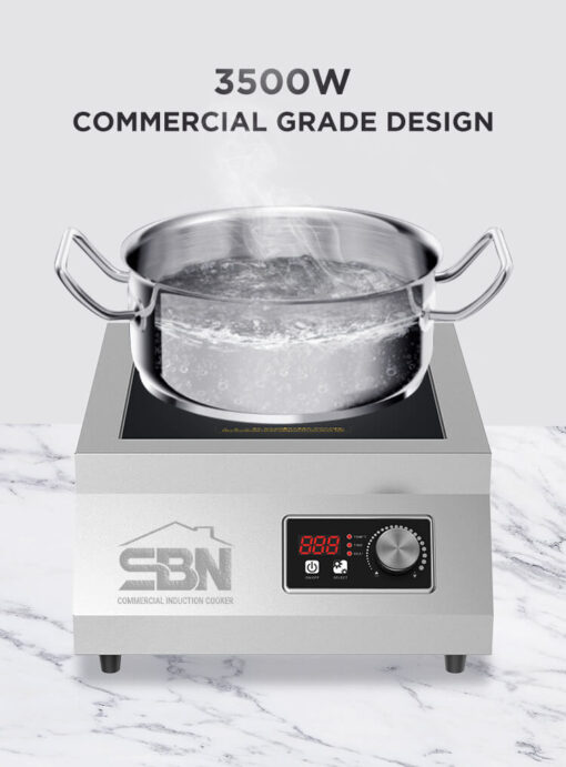 Bếp từ công nghiệp phẳng đơn 3.5kW SBN-TP3.5A-10D - Ảnh 2