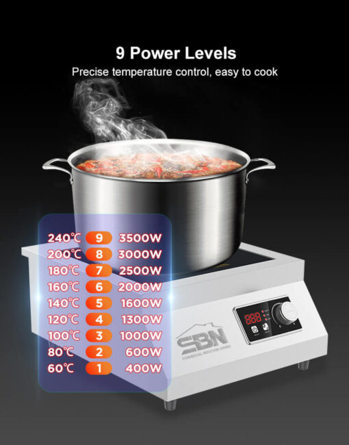 Bếp từ công nghiệp phẳng đơn 3.5kW SBN-TP3.5A-10D - Ảnh 6