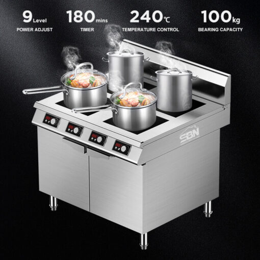 Bếp từ công nghiệp 4 vùng nấu mặt phẳng 4x3.5kW (14kW) SBN-4BZL3.5X-10 - Ảnh 11
