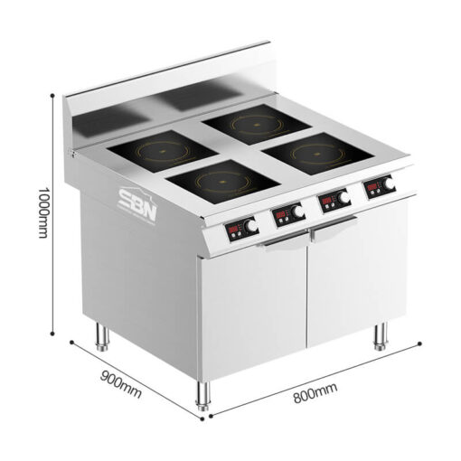 Bếp từ công nghiệp 4 vùng nấu mặt phẳng 4x3.5kW (14kW) SBN-4BZL3.5X-10 - Ảnh 2