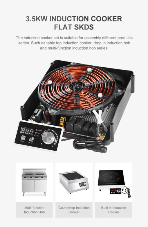 Bếp từ công nghiệp 4 vùng nấu mặt phẳng 4x3.5kW (14kW) SBN-4BZL3.5X-10 - Ảnh 6