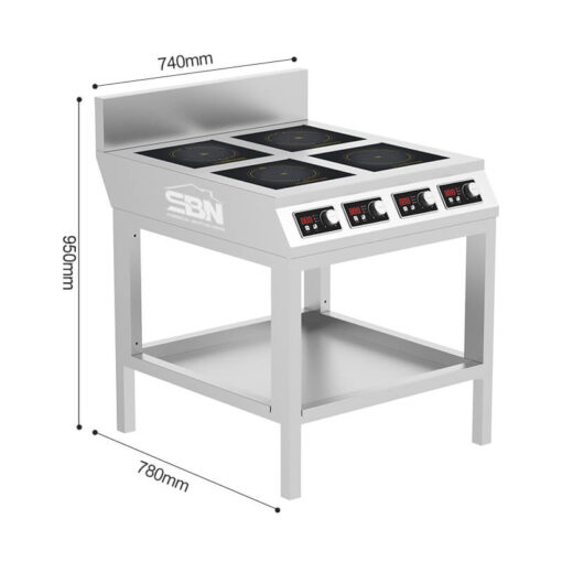 Bếp từ công nghiệp 4 vùng nấu mặt phẳng 4x5kW (20kW) SBN-AB0011A - Ảnh 7