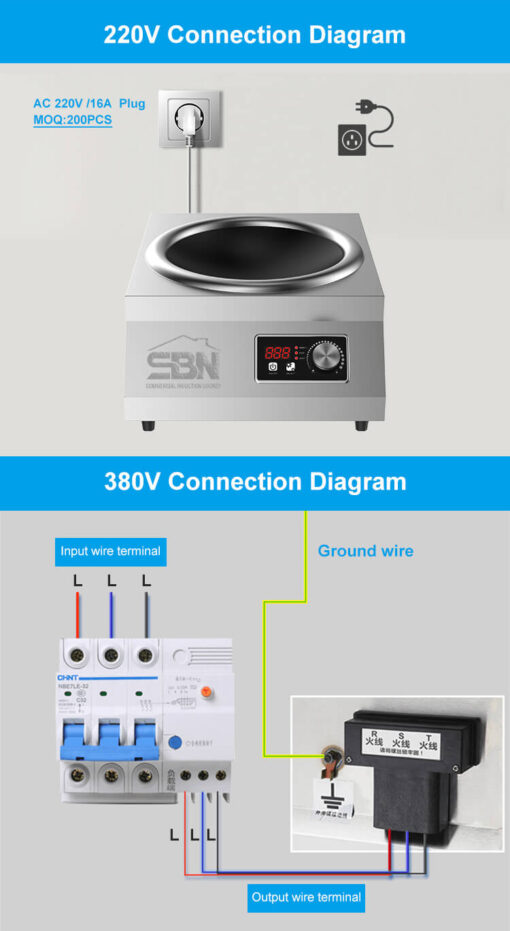 Bếp từ công nghiệp lõm đơn 3.5kW SBN-TA3.5A-11D - Ảnh 11