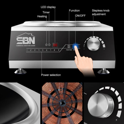 Bếp từ công nghiệp lõm đơn 3.5kW SBN-TA3.5X-01 - Ảnh 5